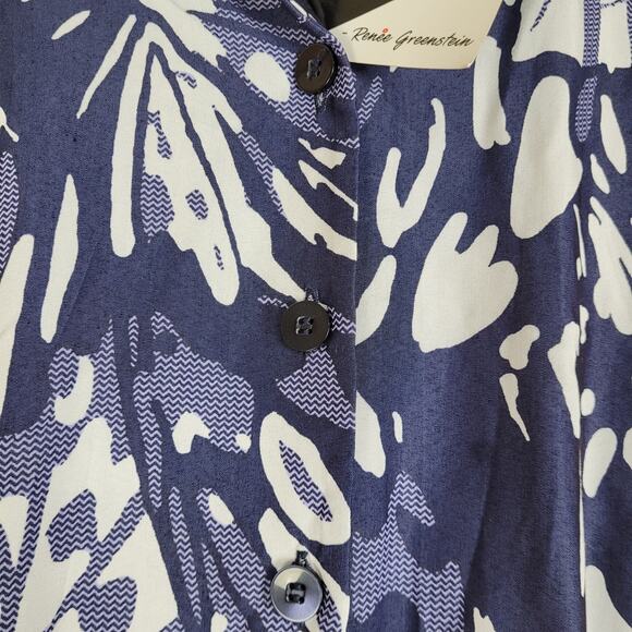 New Attitudes by Renee blue floral button up maxi shirt dress Size XXS Feminine - Picture 7 of 8